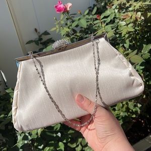 Beige clutch purse